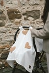 Teddy Kahve Kalp Fermuarlı 2 Kat Müslin Puset Örtüsü 