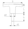 MLC710840 PLASTİK ENDÜSTRİYEL T KOL CİVATALI ÇAP:71 M8X40