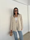 BEJ ARKA DÜĞME DETAYLI BLAZER CEKET