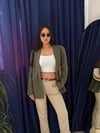 HAKİ ÇİZGİLİ BLAZER CEKET