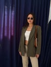 HAKİ ÇİZGİLİ BLAZER CEKET