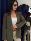 HAKİ ÇİZGİLİ BLAZER CEKET