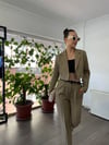 HAKİ TEK DÜĞMELİ CROP CEKET