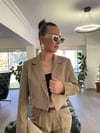 HAKİ TEK DÜĞMELİ CROP CEKET