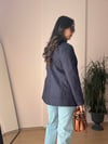 LACİVERT SÜET BLAZER CEKET