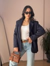 LACİVERT SÜET BLAZER CEKET