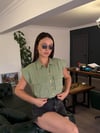 YEŞİL 2 CEPLİ CROP GÖMLEK