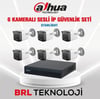 Dahua 6 Kameralı 2 Mp Sesli İp Güvenlik Kamera Seti IPC-HFW1230TC1-SA