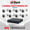 Dahua 8 Kameralı 2 Mp Sesli İp Güvenlik Kamera Seti IPC-HFW1230TC1-SA