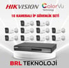 Hikvision 10 Kameralı 4 Mp ColorVu İp Güvenlik Kamera Seti DS-2CD1047G2H-LIUF (Dahili Mikrofonlu)