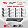 Hikvision 12 Kameralı 4 Mp ColorVu İp Güvenlik Kamera Seti DS-2CD1047G2H-LIUF (Dahili Mikrofonlu)