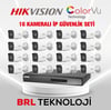 Hikvision 16 Kameralı 2 Mp ColorVu İp Güvenlik Kamera Seti DS-2CD1027G2H-LIUF (Dahili Mikrofonlu)