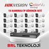 Hikvision 16 Kameralı 2 Mp ColorVu İp Güvenlik Kamera Seti DS-2CD1027G2H-LIUF (Dahili Mikrofonlu)