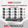 Hikvision 16 Kameralı 4 Mp Hybrid Light İp Güvenlik Kamera Seti DS-2CD1043G2-LIUF (Dahili Mikrofonlu)