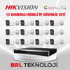 Hikvision 4 MP 12 Kameralı ColorVu 3.0 AI  İp Güvenlik Kamera Seti DS-2CD1047G3-LIUF (Dahili Mikrofonlu)