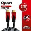 QPORT Q-HDMI33 3 METRE 2.0V 4K  ALTIN UÇLU ÖRGÜLÜ KABLO