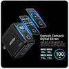 UNITEK REXO 100W 4 PORTLU AKILLI EKRANLI GAN SARJ CİHAZI (P1132ABK01-EU)