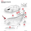 Citroen C5 II 04-08 Ön Far Sol Depo - 5521120llde / 620843