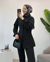 Belden Oturtmalı Siyah Gömlek