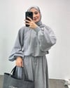 Kapşonlu Sweat Etek Gri Takım