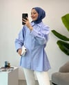Belden Katlamalı Bebe Mavisi Gömlek