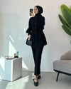 Kemerli Tunik Pantolon Siyah Takım
