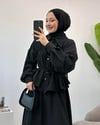 Tuniği Büzgü Dikişli Siyah Takım