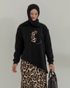 Leopar Desen Etekli Siyah Takım