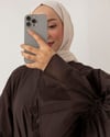 Yarım Düğmeli Kahve Elbise