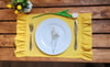 Bahar Keten 2 kenar Fırfırlı Sarı Vintage Amerikan Servis 30X50