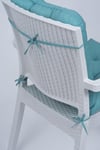 Candy Pofidik Arkalıklı Mint Sandalye Minderi Özel Dikişli Bağcıklı 43x88 Cm