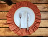 LİZBON Keten Yuvarlak Fırfırlı 2 li Vintage amerikan servis Sarı 40X40