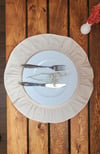 LİZBON Naturel Keten Yuvarlak Fırfırlı 6 li Vintage amerikan servis bej 40X40