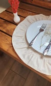 LİZBON Naturel Keten Yuvarlak Fırfırlı 6 li Vintage amerikan servis bej 40X40
