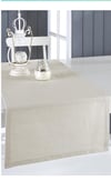 Organik Ham Keten Runner Örtü Vintage BEJ 40X140