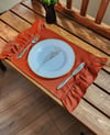 SERRA Saten 2 kenar Fırfırlı kiremit Vintage Amerikan Servis 30X50