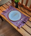 SERRA Saten 2 kenar Fırfırlı Mürdüm Vintage Amerikan Servis 30X50