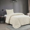 Soft Battaniye Tek Kişilik 180 x 240 Krem Yastık kılıfı hediyeli