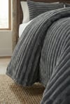 SOFT ÇİZGİ Çift Kişilik Yatak örtüsü 260x240 ANTRASİT
