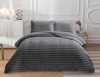 SOFT ÇİZGİ Çift Kişilik Yatak örtüsü 260x240 GRİ