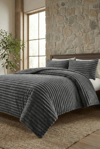 SOFT ÇİZGİ Çift Kişilik Yatak örtüsü 260x240 GRİ
