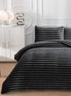 SOFT ÇİZGİ Çift Kişilik Yatak örtüsü 260x240 ANTRASİT