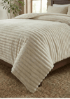 SOFT ÇİZGİ Çift Kişilik Yatak örtüsü 260x240 BEJ