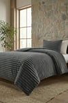 SOFT ÇİZGİ TEK Kişilik Yatak örtüsü 180x240 GRİ