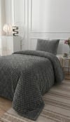 SOFT ÇİZGİ TEK Kişilik Yatak örtüsü 180x240 GRİ