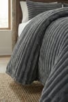 SOFT ÇİZGİ TEK Kişilik Yatak örtüsü 180x240 ANTRASİT