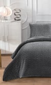 SOFT ÇİZGİ TEK Kişilik Yatak örtüsü 180x240 GRİ