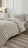 SOFT ÇİZGİ TEK Kişilik Yatak örtüsü 180x240 KREM