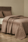 SÜET Çift Kişilik Yatak örtüsü 260x240 VİZON