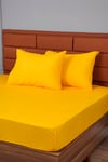TEK KİŞİLİK LASTİKLİ ÇARŞAF+1 YASTIK KILIFI HEDİYE 100X200 SARI